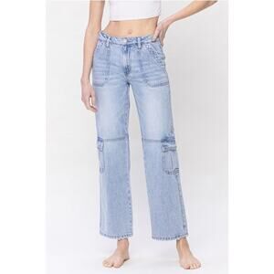Vervet Beneficiary Size 27 High Rise Cargo Dad Jeans